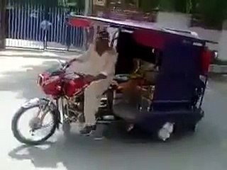 Very Amazing And Funny Pakistani Rikshaw Bike Stunt On Road Official in HD very funny videos