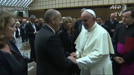 Pope urges 'dialogue' as he meets Nice attack victims