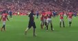 Zlatan Ibrahimovic confronted by lookalike pitch invader at Old Trafford Manchester United-Leicester