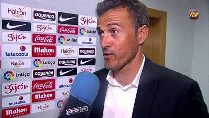 Luis Enrique satisfet amb la victòria a Gijón