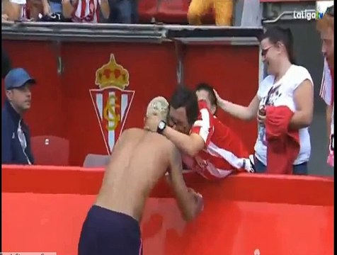 Neymar amazing Gesture, gives his shirt to an invalid child after the match. And Pique plays with his 2 childrends