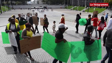 Brest. Gabon. Manifestation place de la Liberté