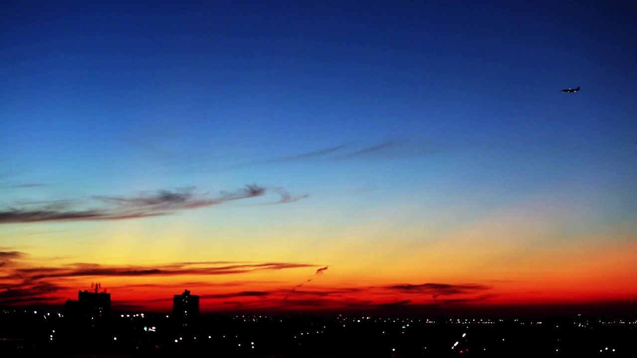 Sunset over City