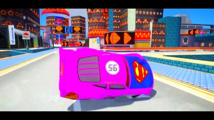 Frozen Princess Elsa In Pink Dress & Her Friends Nursery Rhyme Fun Time w/ Lightning McQueen Cars
