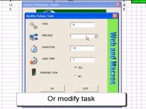 Excel Gantt Macro vba Project Managament with Gantt Chart