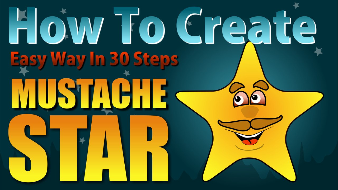 How To Create Easy Way Step By Step ... Mustache Star