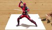 Speed Drawing of Deadpool 3D How to Draw Time Lapse Art Video Colored Pencil Illustration Artwork Draw Realism