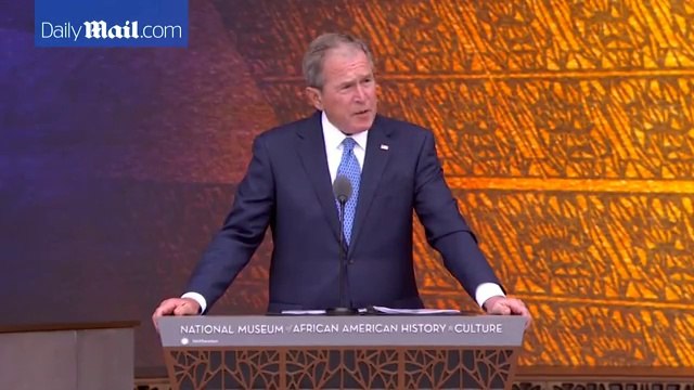 Former U.S. Pres George W. Bush, speaks at African-American museum