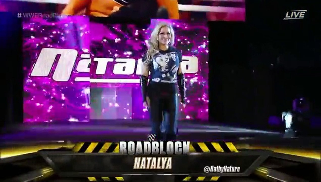 WWE RoadBlock charlotte vs Natalya divas title match
