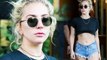 Make-up free Lady Gaga flashes her slim waist and toned thighs as she steps out in New York