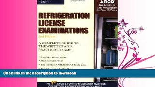 FAVORITE BOOK  Refrigeration License Examinations (Arco Professional Certification and Licensing