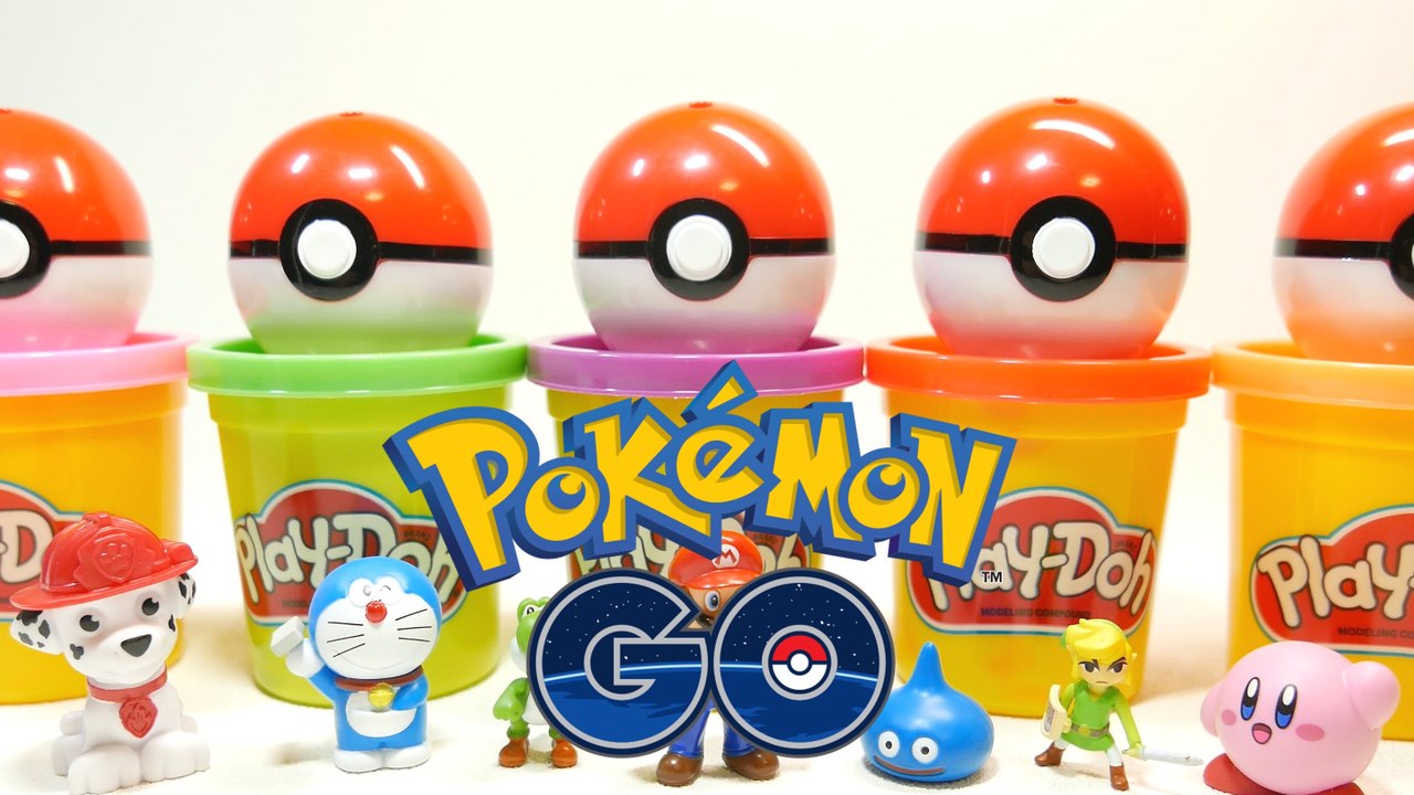 Learn Colours & Count 1 to 12 with Play Doh Pokemon Go Mini Balls with Foods Cars and Fruits Molds