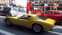 £5 MILLION convoy: Ferrari 288 GTO and Lamborghini Miura SV cruising through London!