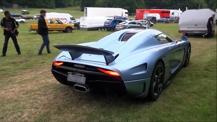 LOUD 1800HP Koenigsegg Regera start up, driving and spoiler mechanics!!