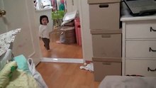 Adorable Korean child Chased By Dad