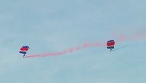 Planes, skydivers perform at North Korea air show