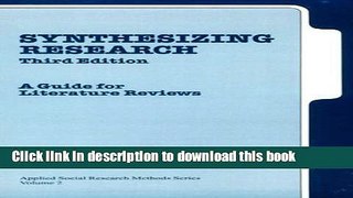 [PDF] Synthesizing Research: A Guide for Literature Reviews (Applied Social Research Methods)