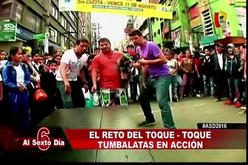 El ‘tumbalatas’: un divertido reto desde el corazón de Gamarra