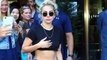 Make up free Lady Gaga flashes her slim waist and toned thighs as she steps out in New York