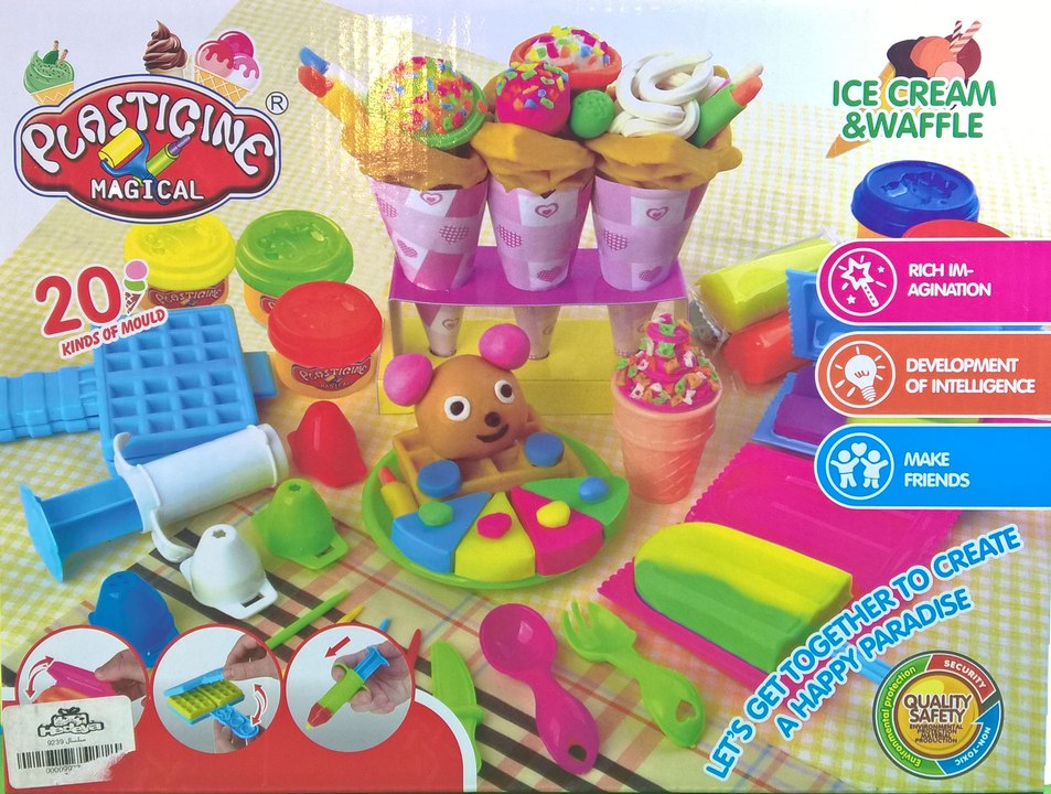 play dough funny ice cream and waffle