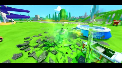 TOW MATER Cars meets THE HULK ! + The Avengers Spiderman IronMan w- Nursery Rhymes Wheels On The BUs_3