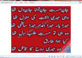 He killed My soul! Woh Meri Roh qatil tha Written By Tariq Aziz