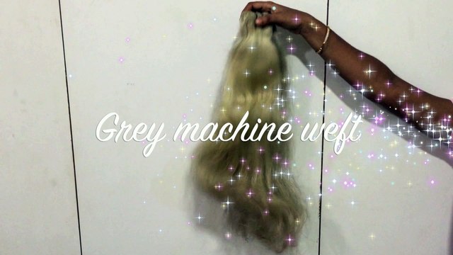 Grey human hair extensions- Indian hair- machine weft remy hair