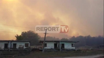 Report TV - Zjarri në pyllin e Vlorës, policia  thirrje banorëve: Largohuni