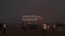 Report TV - Zjarri i filmuar nga pushuesit në plazhin e 
