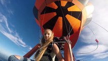 Rus Top Model paraşütle atlayışını kameraya kaydetti