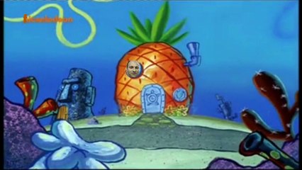 Spongebob singt ein fröhliches Lied.