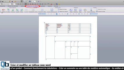 Créer des tableaux sous word