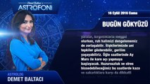 16 Eylül 2016 Cuma Bugün Gökyüzü