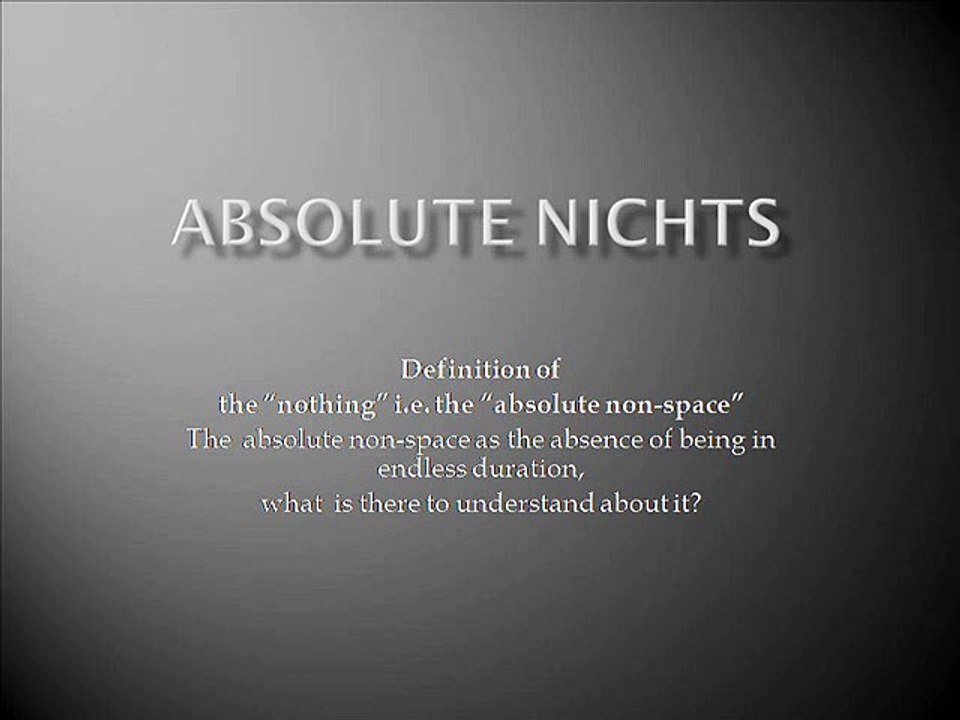 The Absolute Nothing
