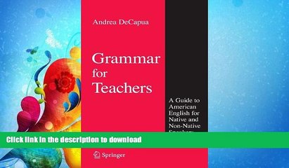 READ  Grammar for Teachers: A Guide to American English for Native and Non-Native Speakers  BOOK