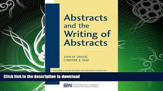 FAVORITE BOOK  Abstracts and the Writing of Abstracts (Michigan Series in English for Academic