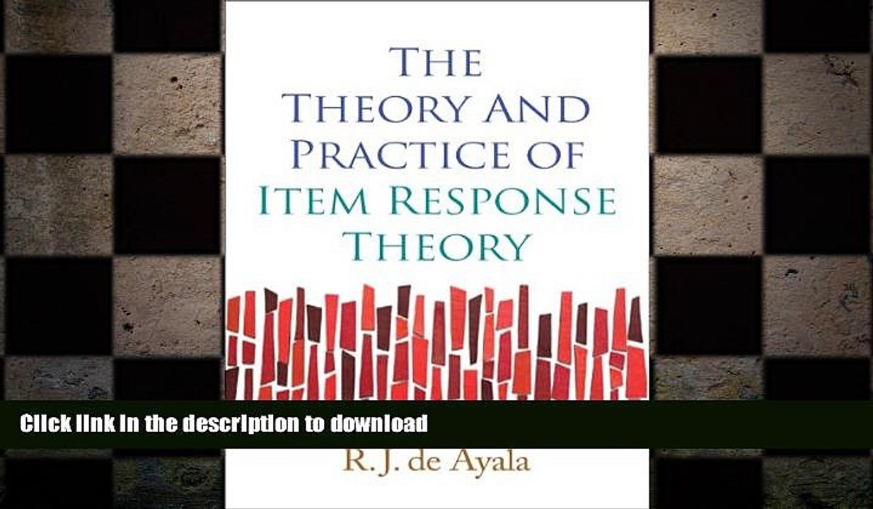 READ  The Theory and Practice of Item Response Theory (Methodology in the Social Sciences)  BOOK