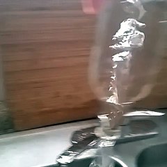 The way water drains out of this bottle.