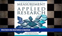 FAVORITE BOOK  Fundamentals of Measurement in Applied Research FULL ONLINE