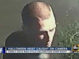 Suspect caught on security camera stealing Halloween decorations