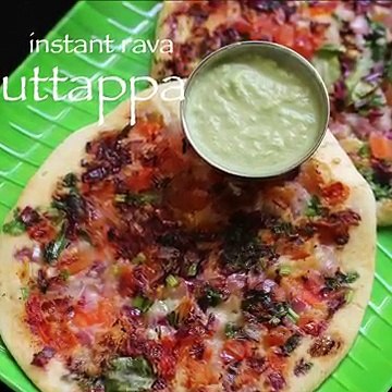 instant rava uttappa recipe _ instant sooji uttapam recipe