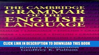 [PDF] The Cambridge Grammar of the English Language Full Online