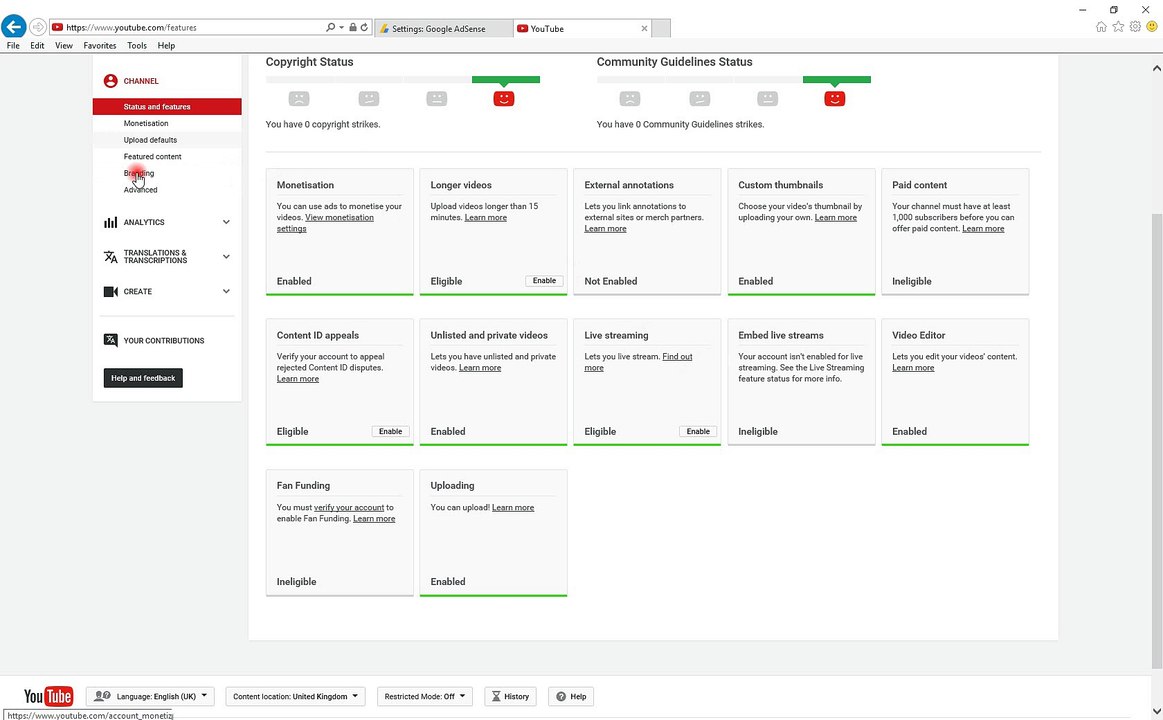 how to add multiple youtube channels in one adsense account 2016
