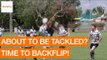Rugby Player Back Flips Over Would-Be Tackler