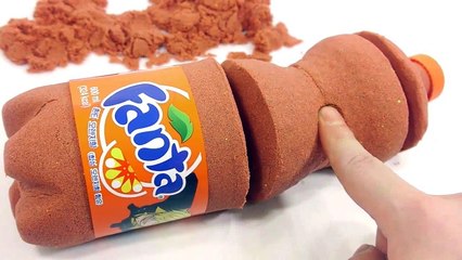 How To Make 'Colors Kinetic Sand Fanta' Learn Colors Orbeez Surprise Icecream