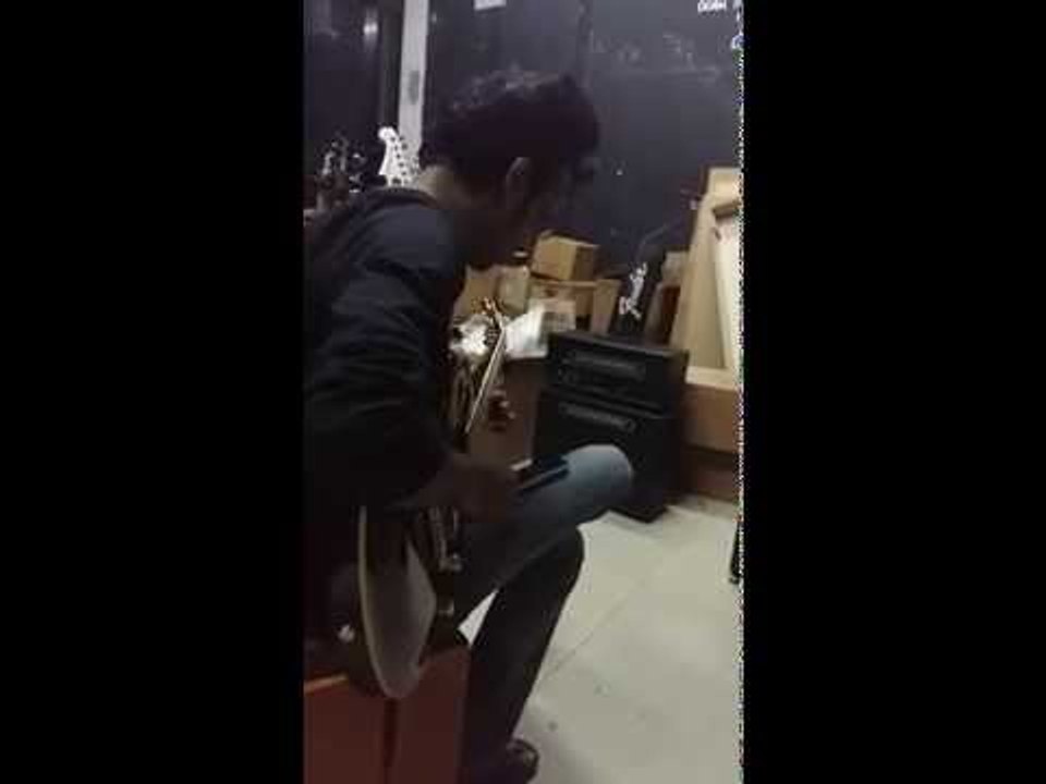 checking some new guitars and amps