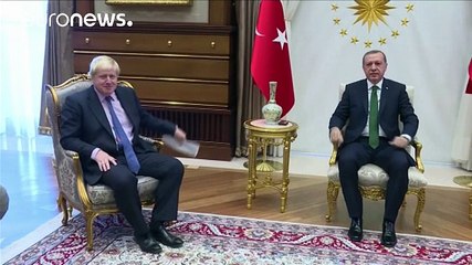 Boris Johnson ditches insults and talks 'jumbo' trade deals in Turkey