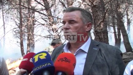 Report TV - Zjarri në Shëngjin, Premçi: Na duhen helikopterë që të ndërhyjmë nga ajri