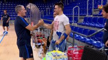 FCB Futsal: Sergio Lozano visita el entrenamiento del Barça Lassa