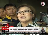 Senator De Lima takes exception to Duterte branding NBP inmate as her 'sexual asset'